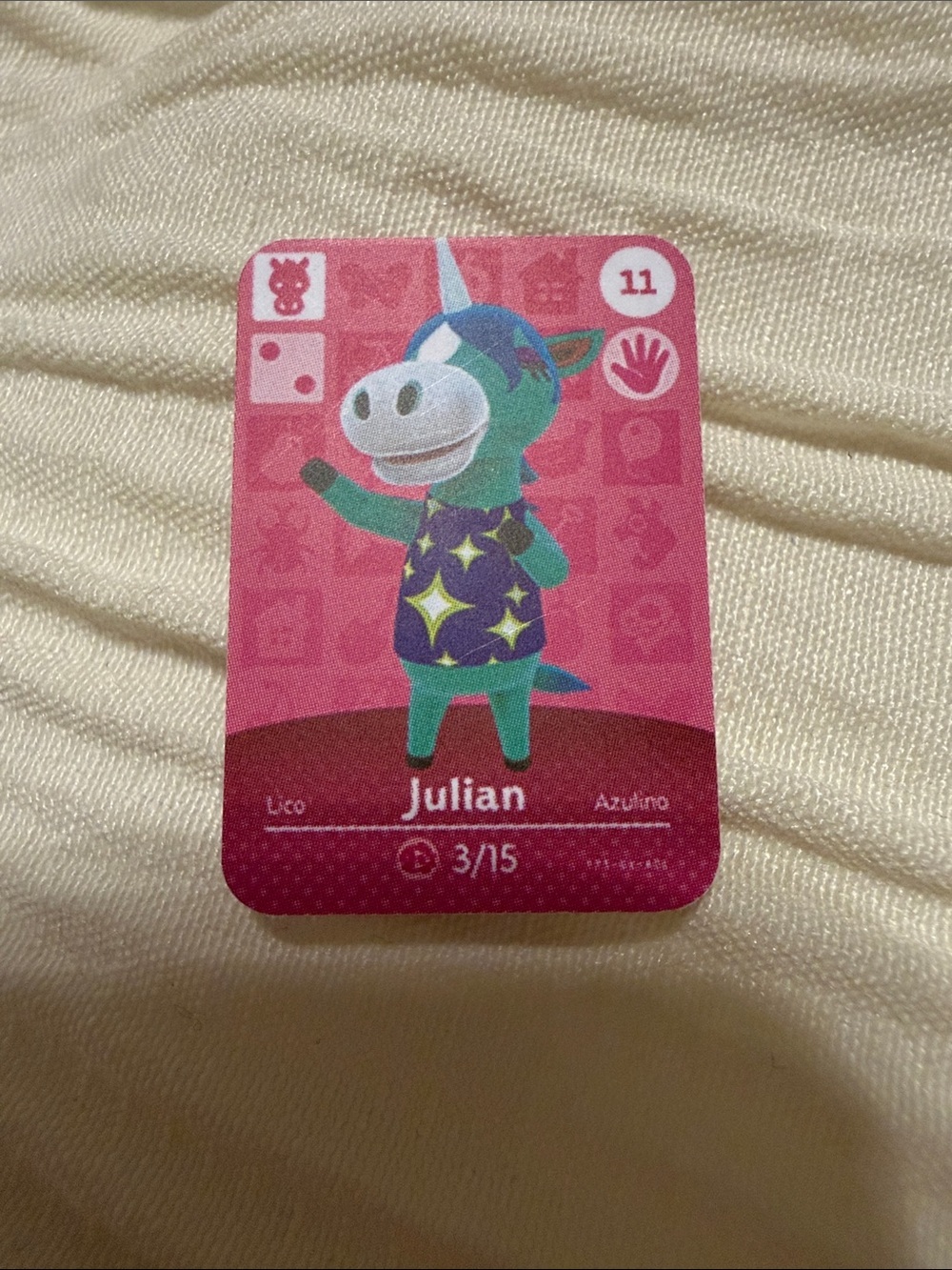 Julian Animal Crossing Amiibo Card Unofficial Villager NFC